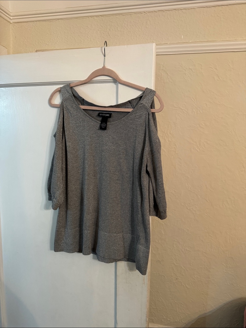 Lane Bryant Silver Sparkling Lightweight Sweater Size 14/16